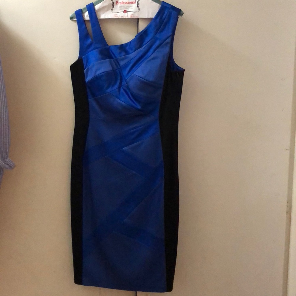 black and blue cocktail dress